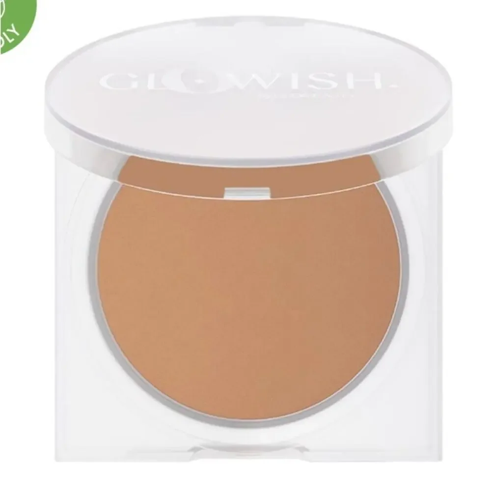 GloWish Luminous Pressed Powder Medium skin tones w/ neutral undertones Huda